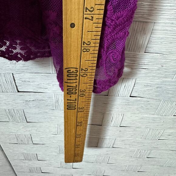 Lane Bryant women’s lace blouse purple sheer romantic whimsy Goth plus size - Picture 7 of 9